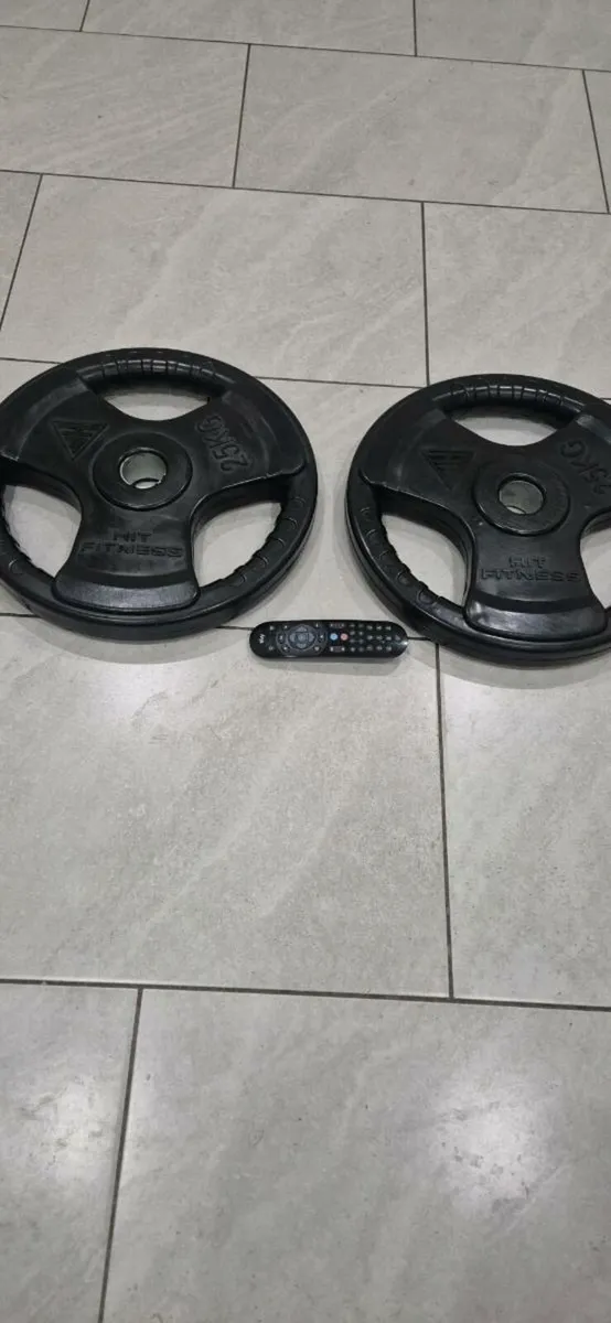 Large 2x25 kilo hit fitness Olympic weight plates - Image 2