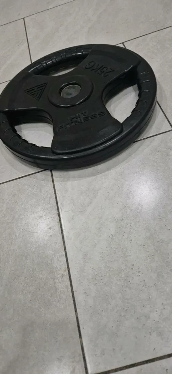 Large 2x25 kilo hit fitness Olympic weight plates - Image 3