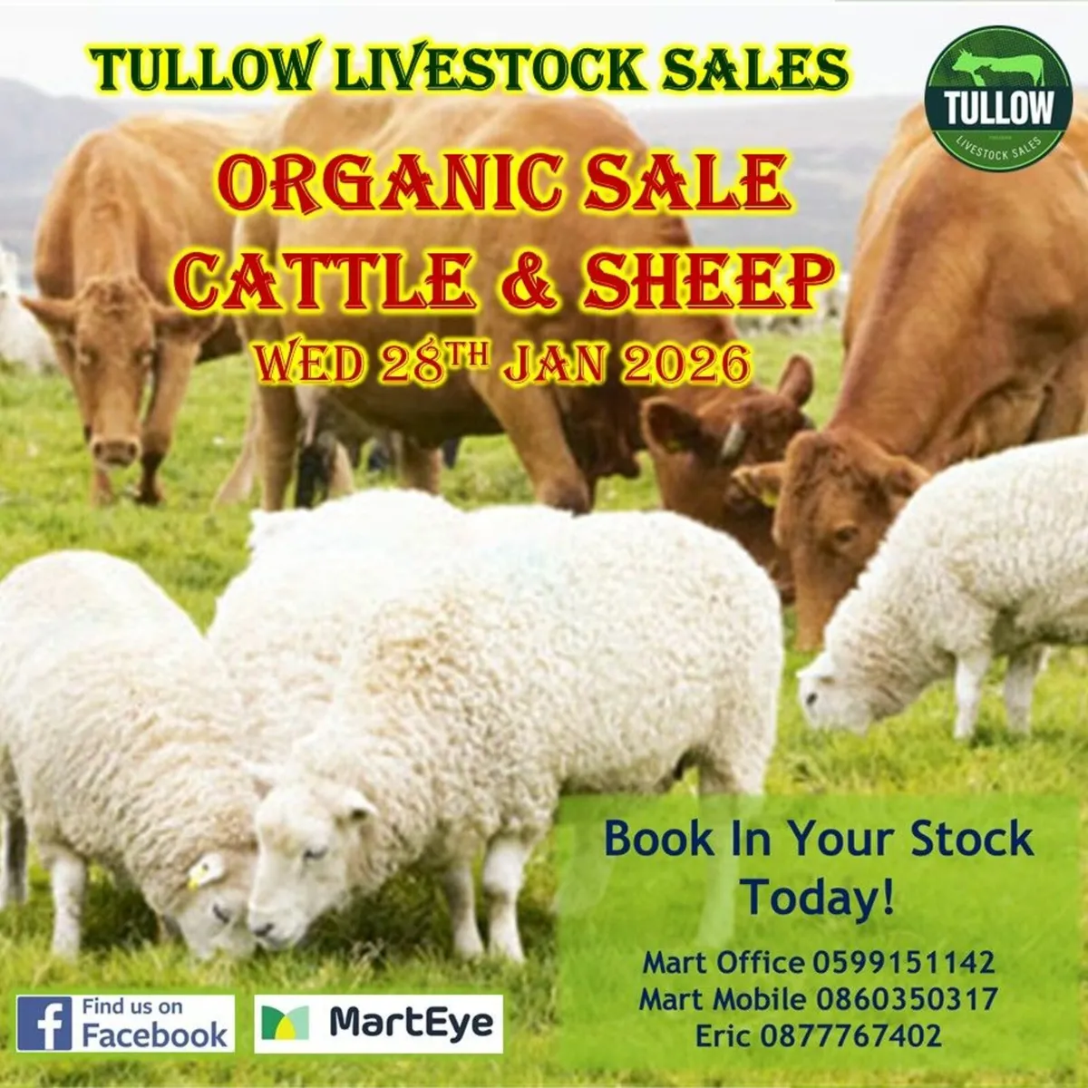 Organic Sale - Wed 28th Jan 26 - Tullow Mart