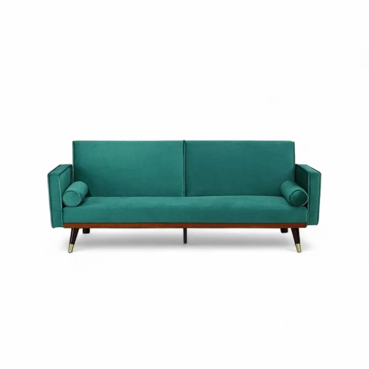 3-Seater Sofa Bed with Gold Legs , velvet - Image 3