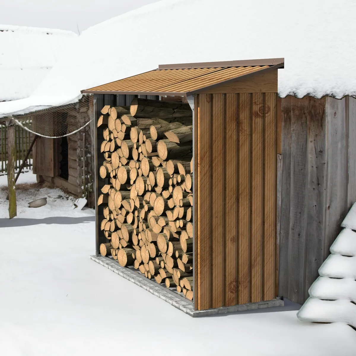 🔥 6×2 Steel Firewood Storage Shed – WoodStore - Image 1