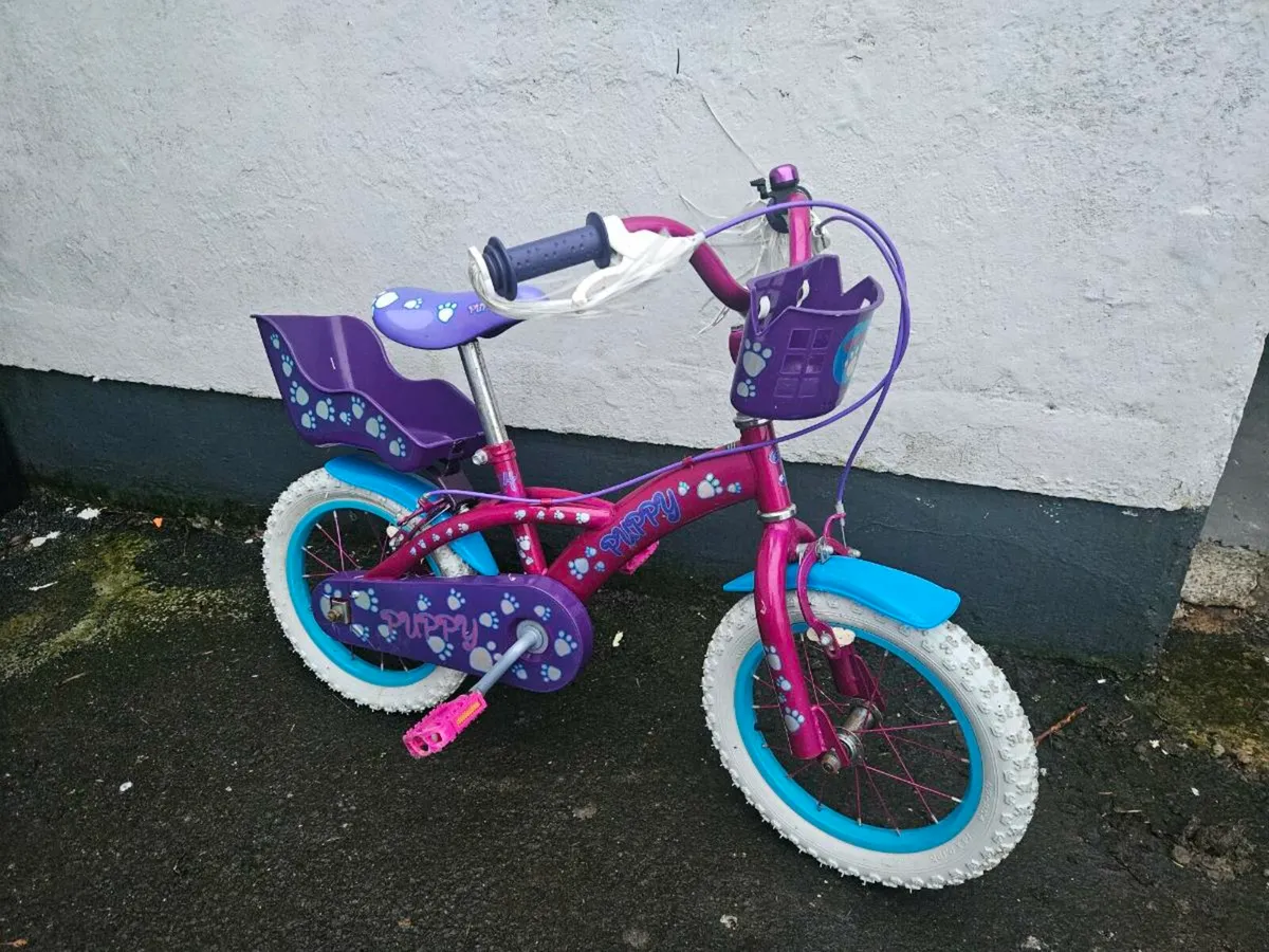 Girls 14" Puppy Bike - Image 1