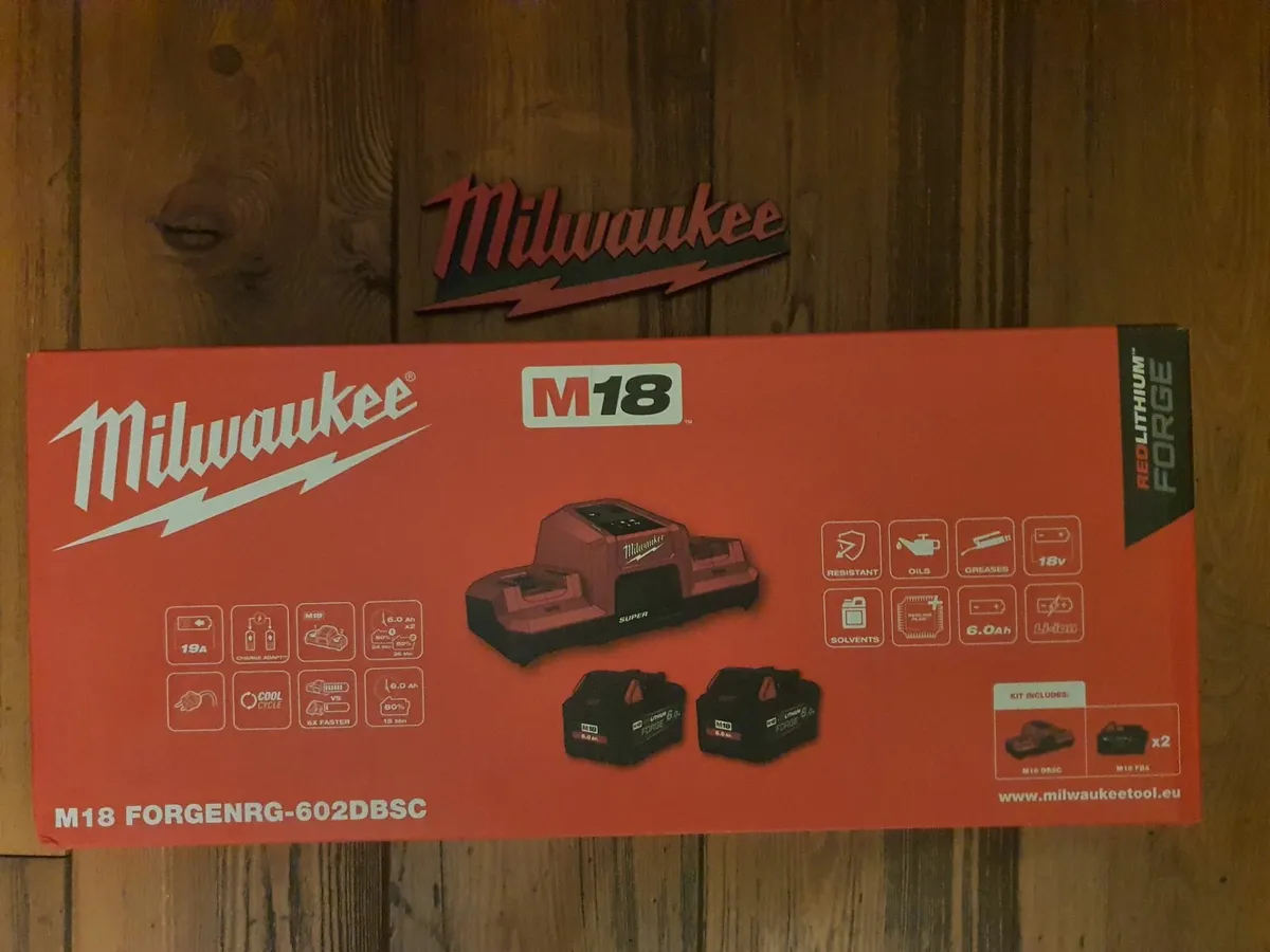 M18 Milwaukee Forge Batteries + Super Charger Pack - Image 1