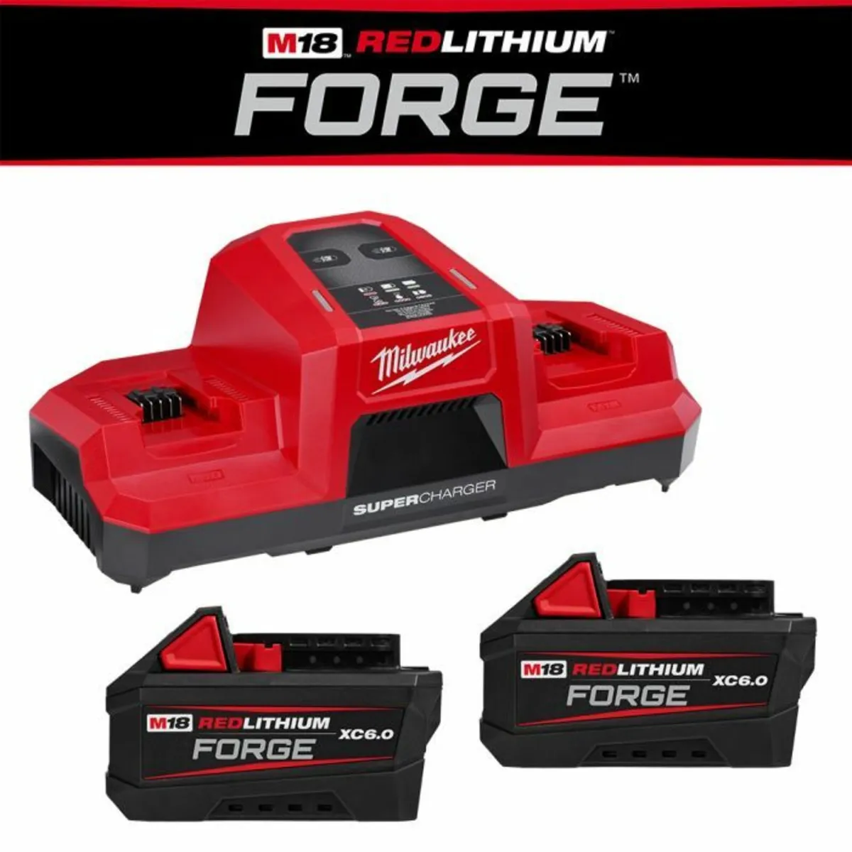 M18 Milwaukee Forge Batteries + Super Charger Pack - Image 2