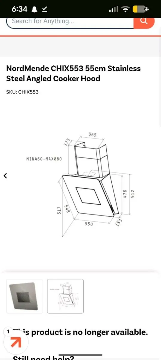 Nordmende 60cm angled extractor fan - Image 2