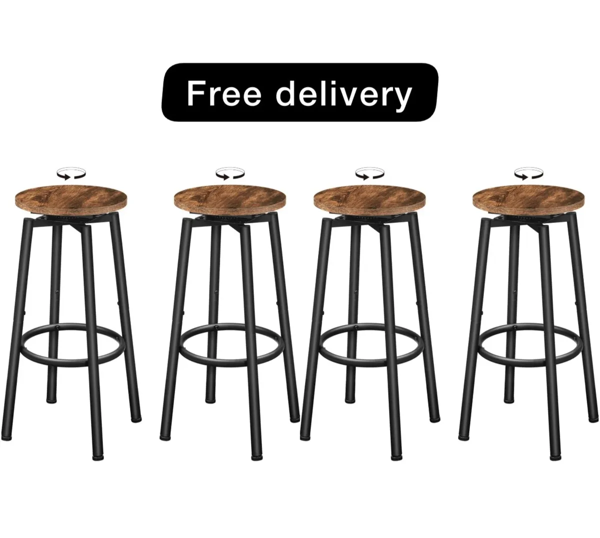 Swivel Bar Stools Set of 4 - Image 1