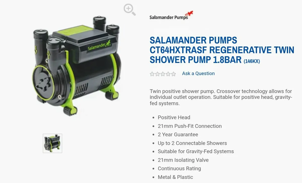 Salamander shower pump - Image 1