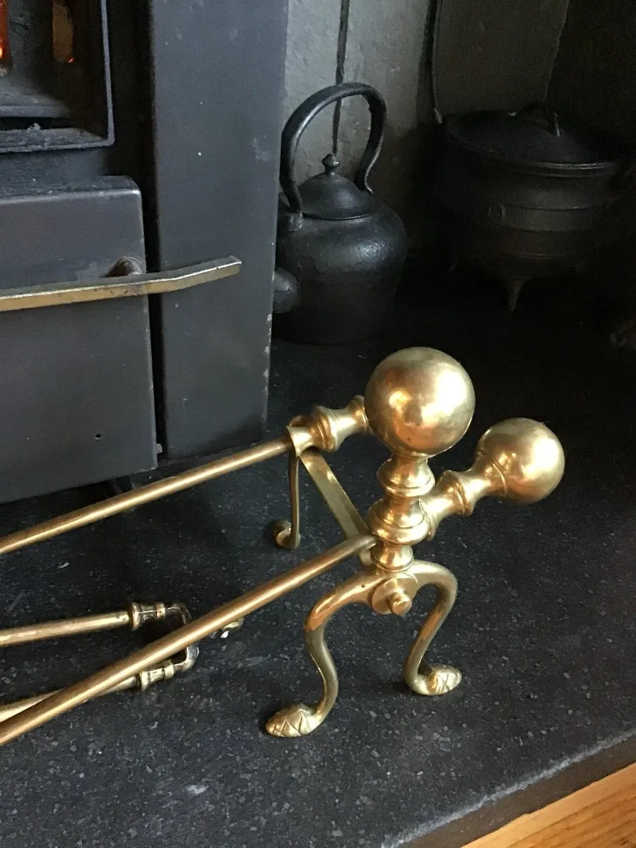 Set of Quality Antique Victorian Fire Set - Image 2