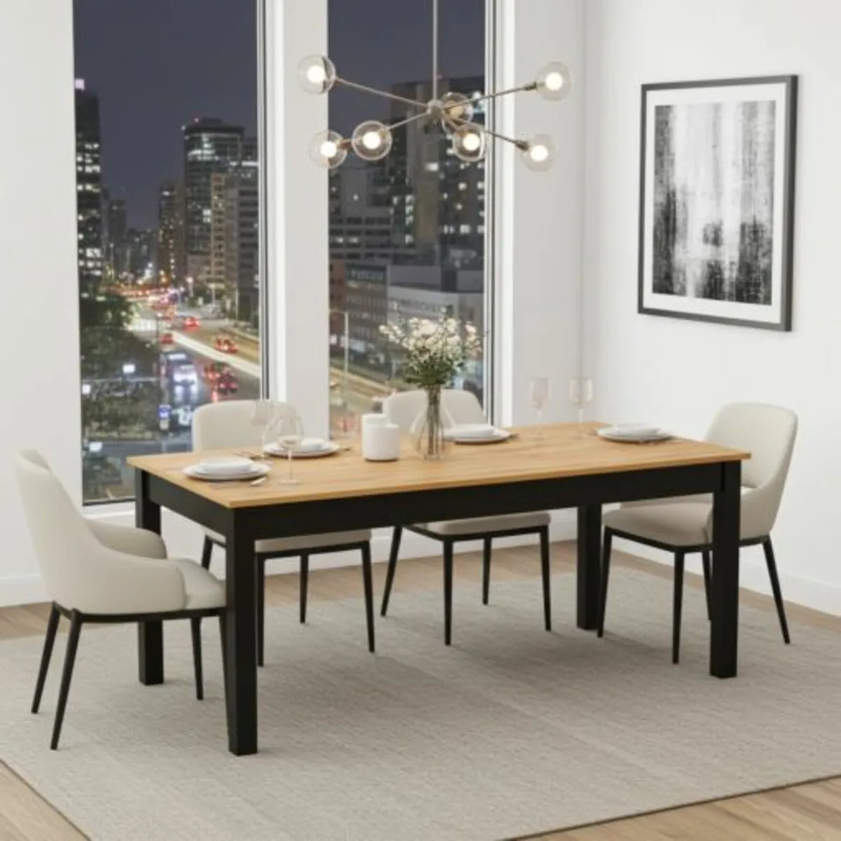 WotanExtend Black Oak Dining Table - Image 1