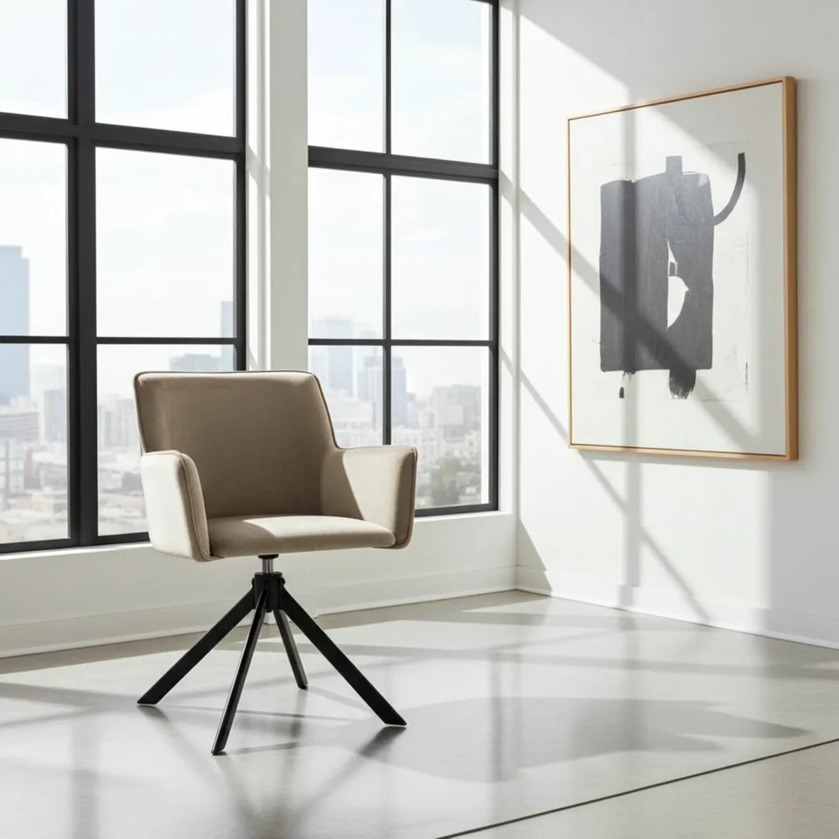 The Viki Modern Velvet Swivel Armchair - Image 2