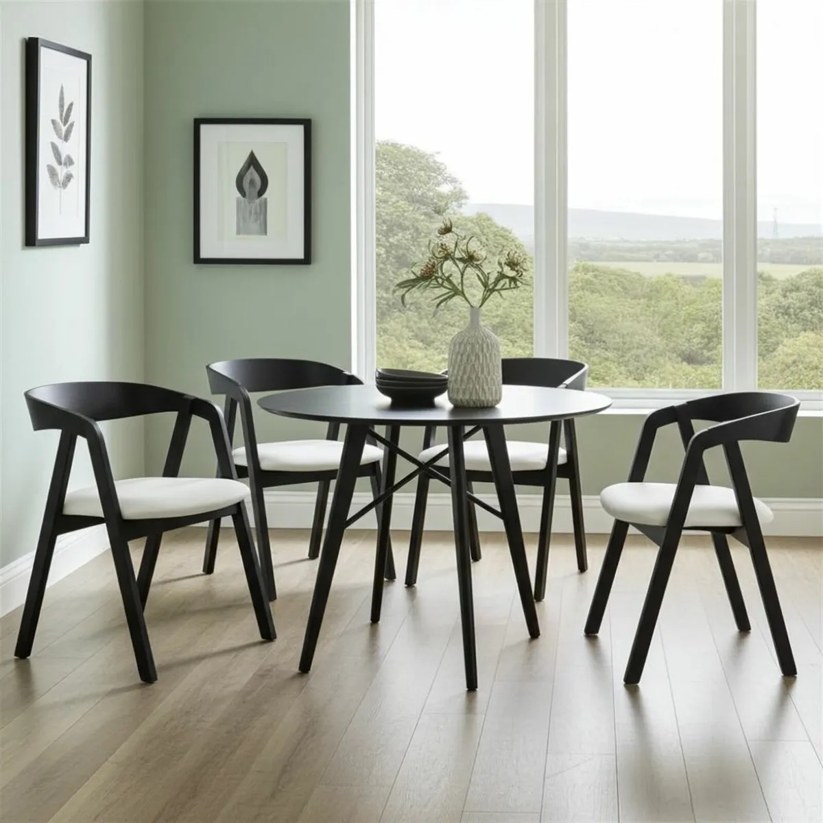 Oslo Solid Beech Dining Chair Black - Image 3