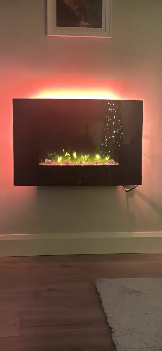 Dimplex Artesia black glass wall fire - Image 1