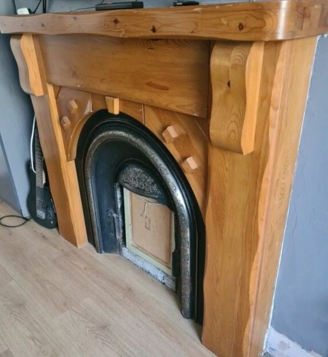 Solid Modern Fireplace surround+insert full set - Image 2