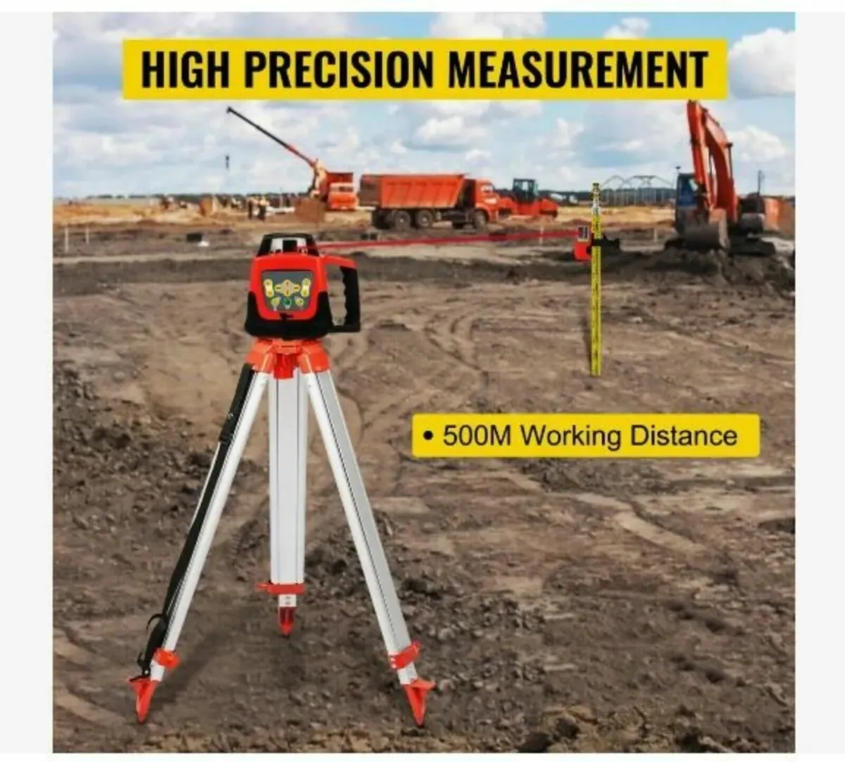 Red Rotary Laser Level Self Leveling Measuring Kit - Image 2