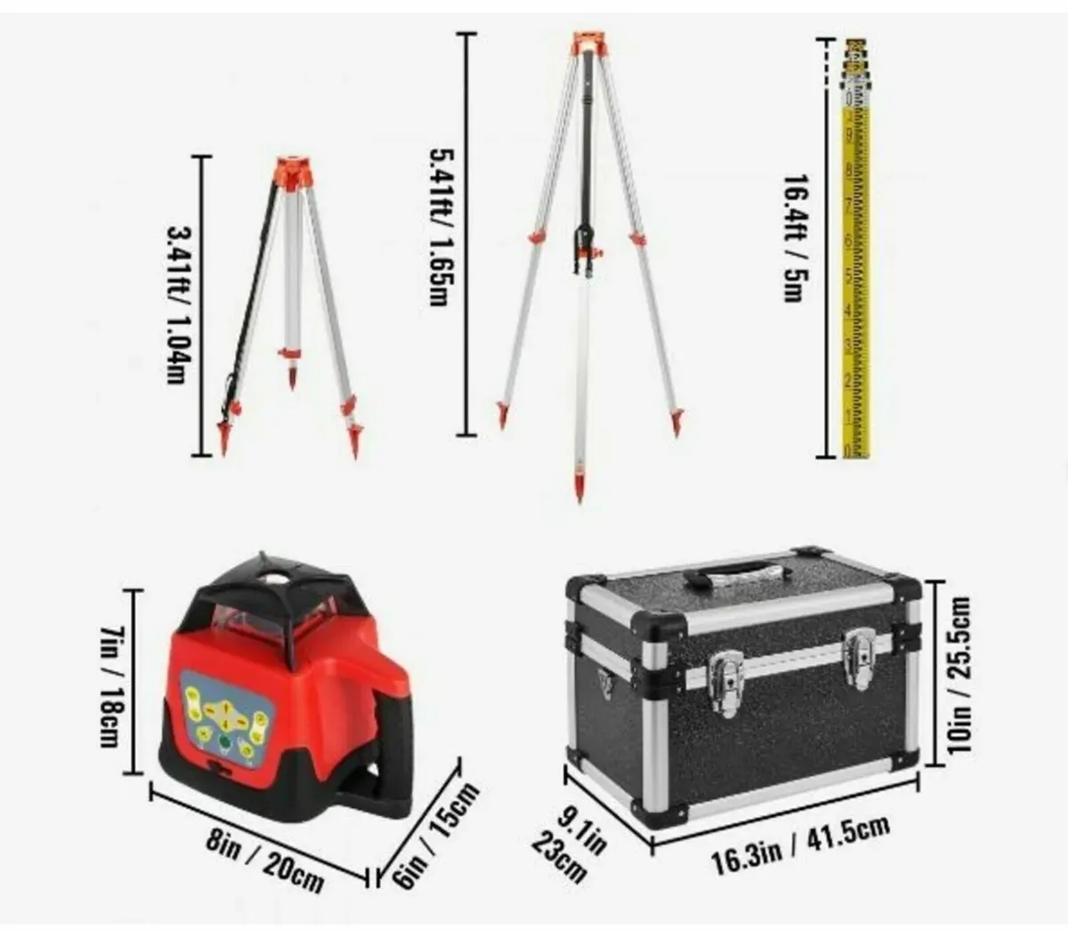 Red Rotary Laser Level Self Leveling Measuring Kit - Image 3