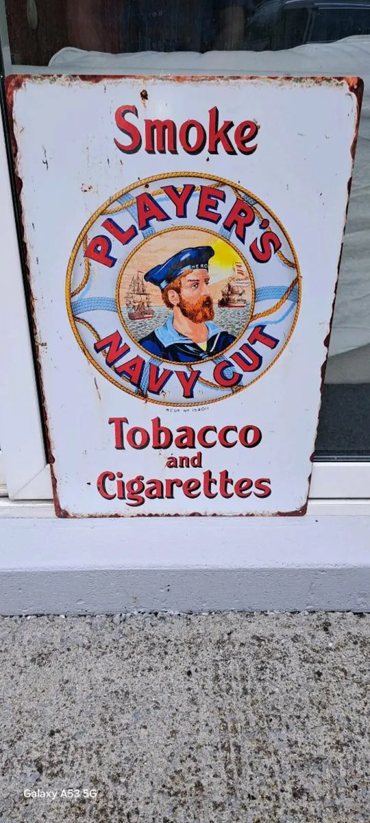 Large  navy cut metal sign - Image 2