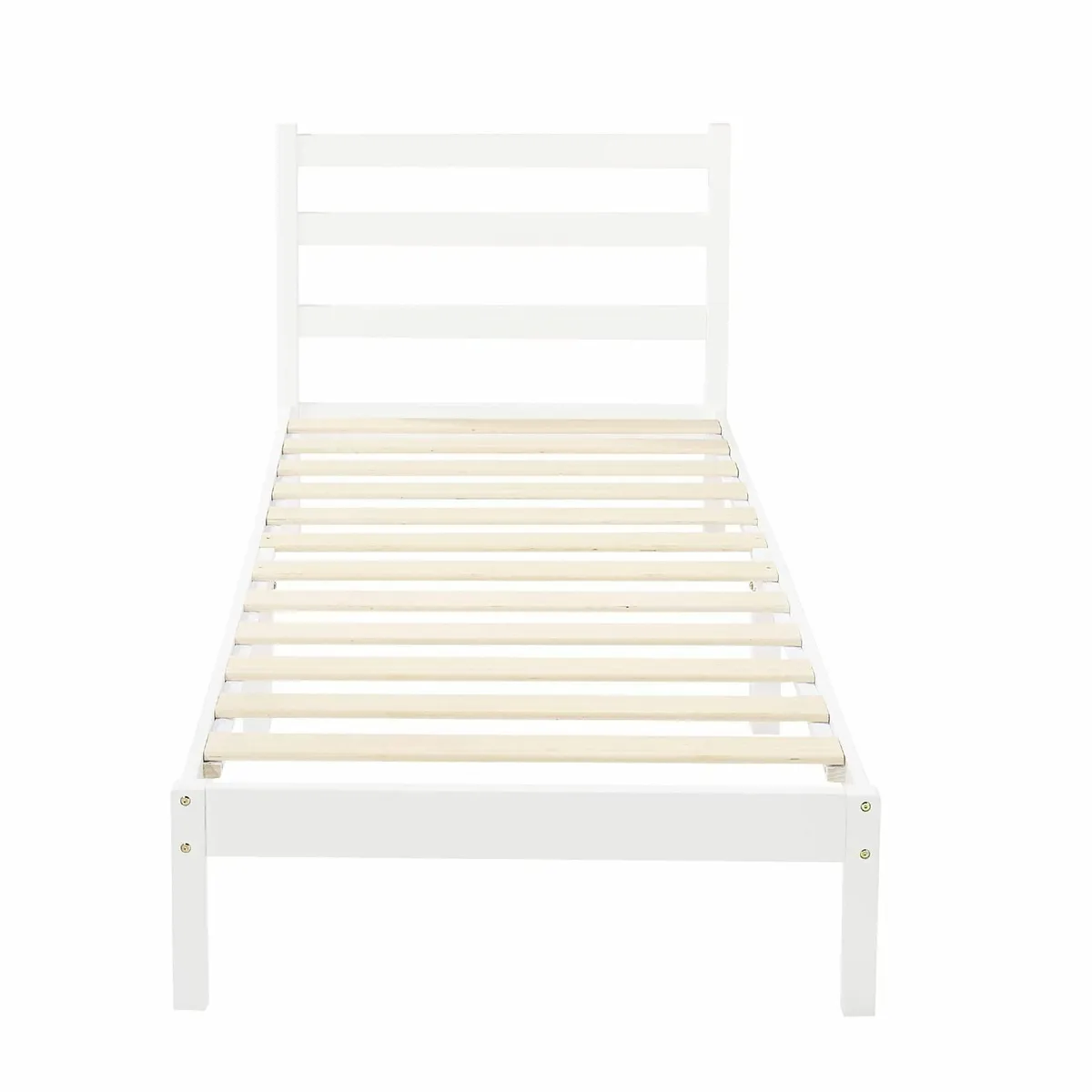 Solid Pine Wood Platform Bed Frame with Ribbed - Image 1