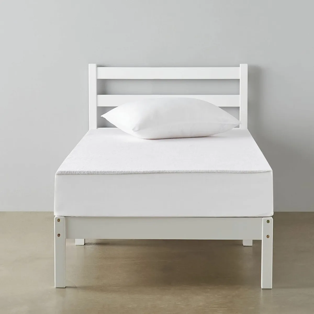 Solid Pine Wood Platform Bed Frame with Ribbed - Image 2