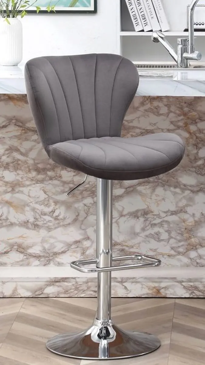 Velvet shell barstool