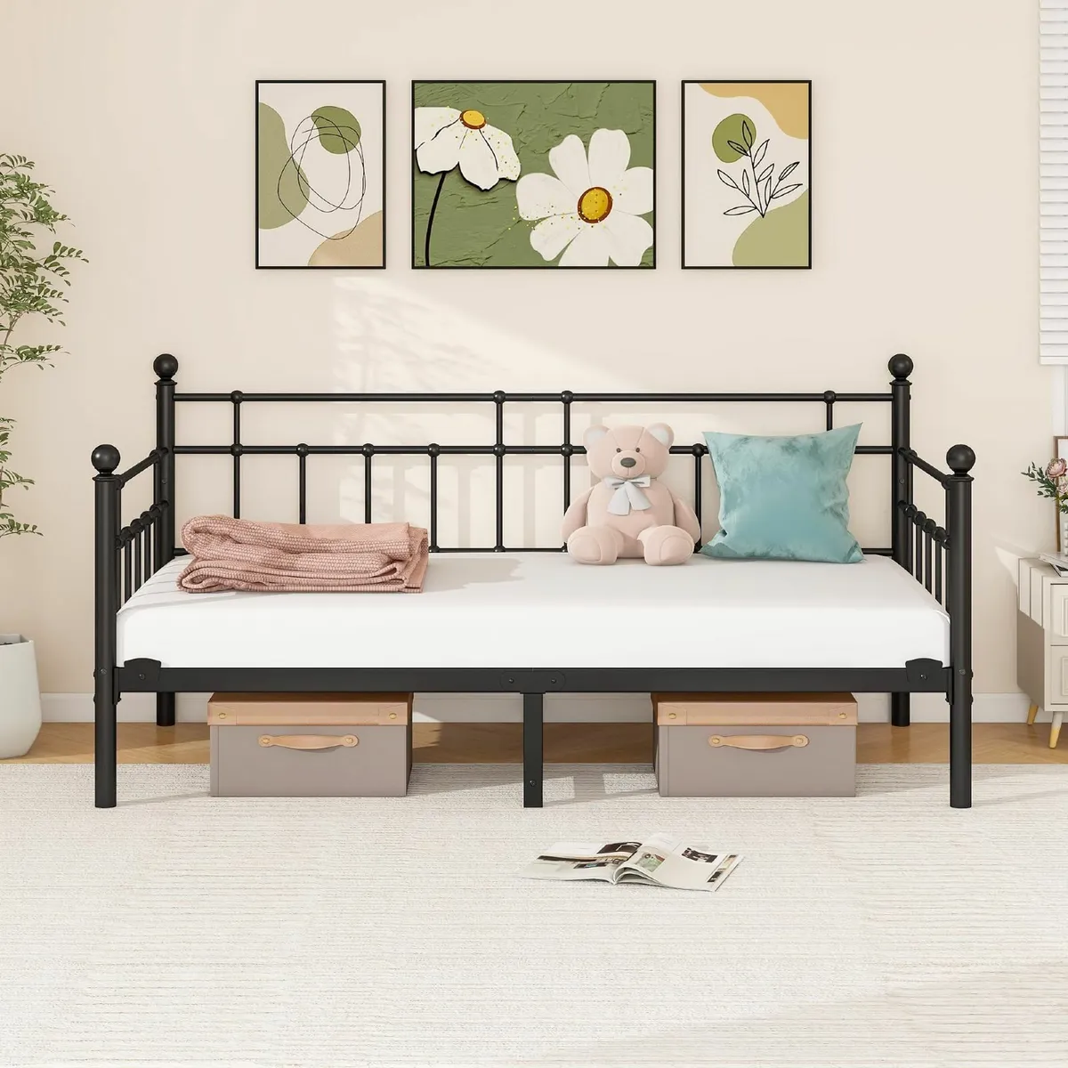 Metal Single Daybed Frame 3ft Sofa Bed 90x190 cm - Image 1