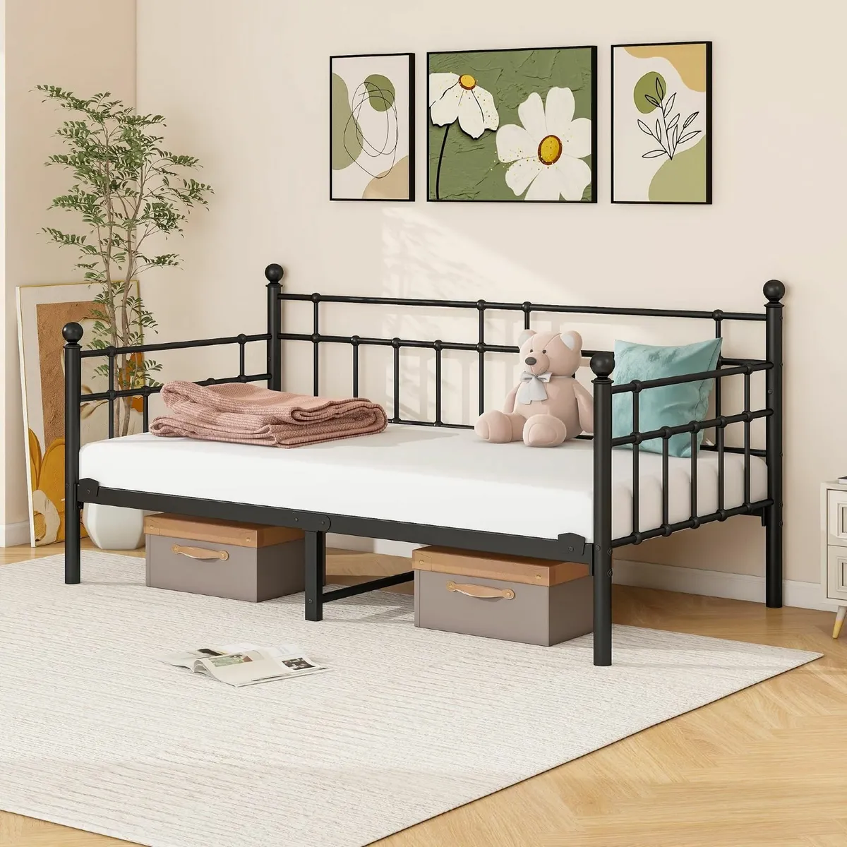 Metal Single Daybed Frame 3ft Sofa Bed 90x190 cm - Image 3