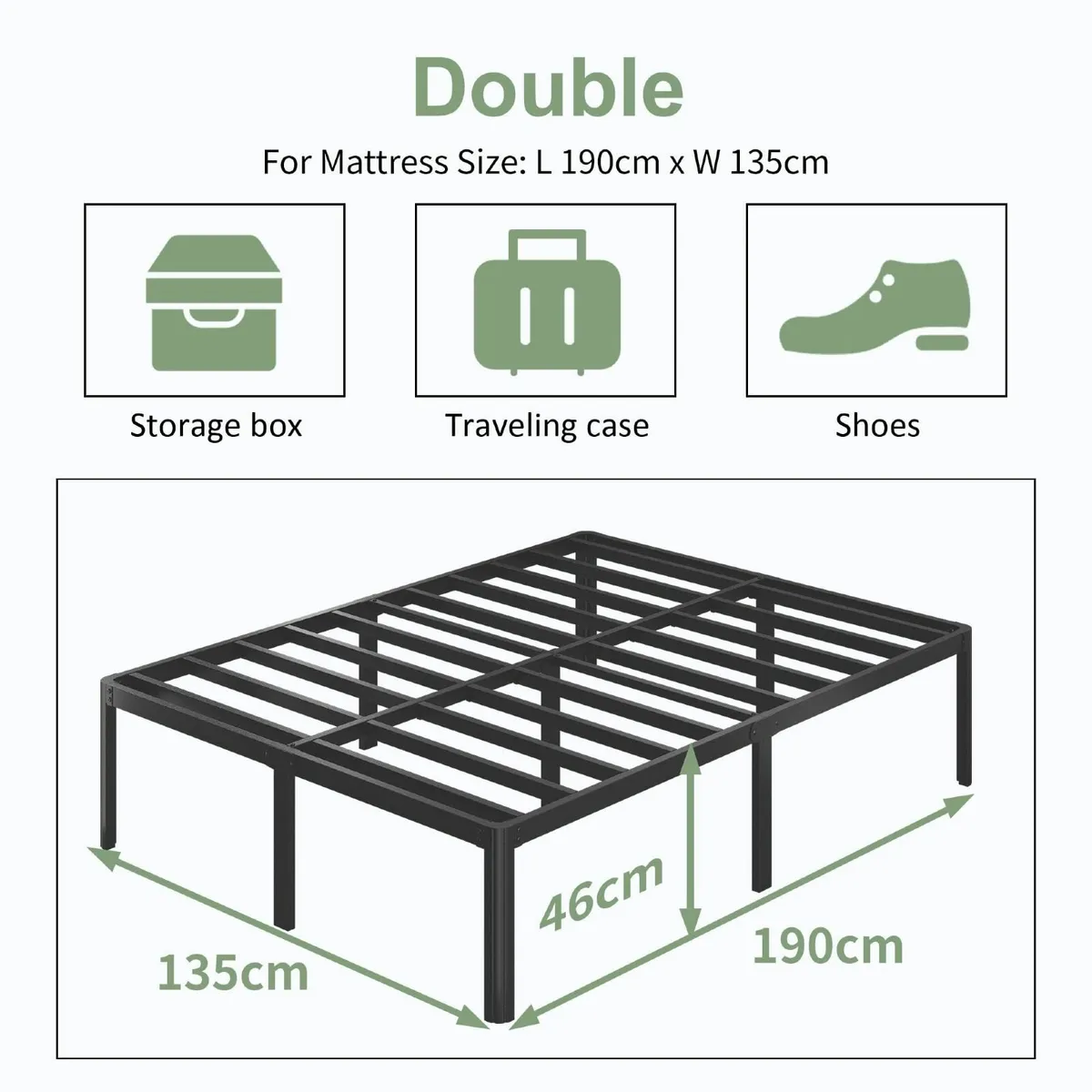 High Double Bed Frame 4ft6 with Rounded Corner - Image 2