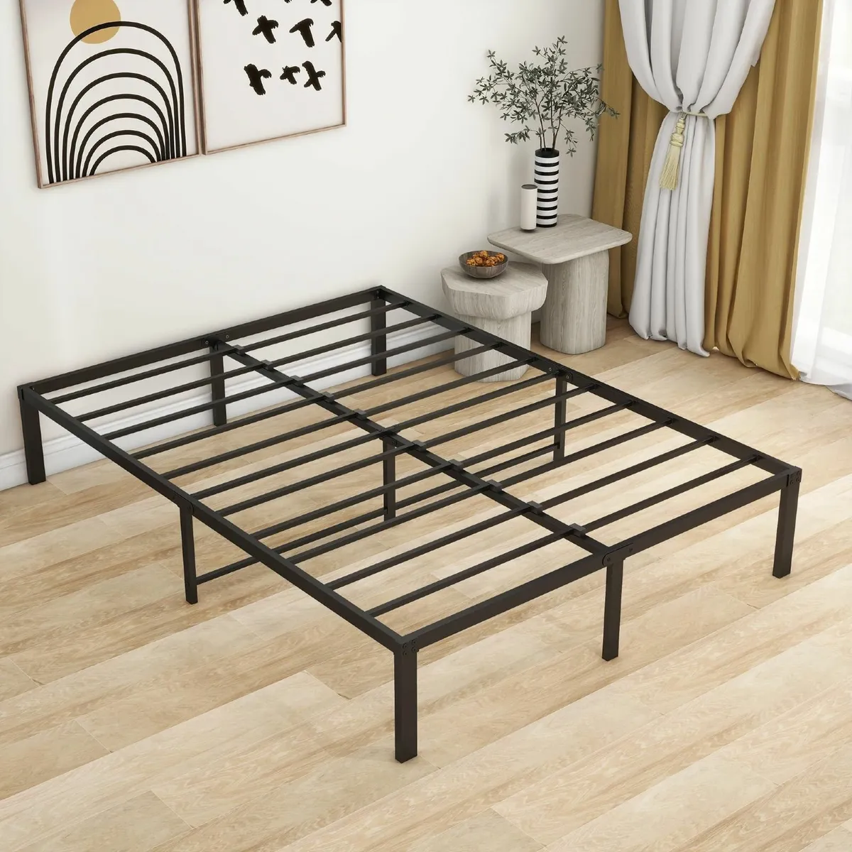 King Size Bed Frame 36cm High Metal Platform - Image 1
