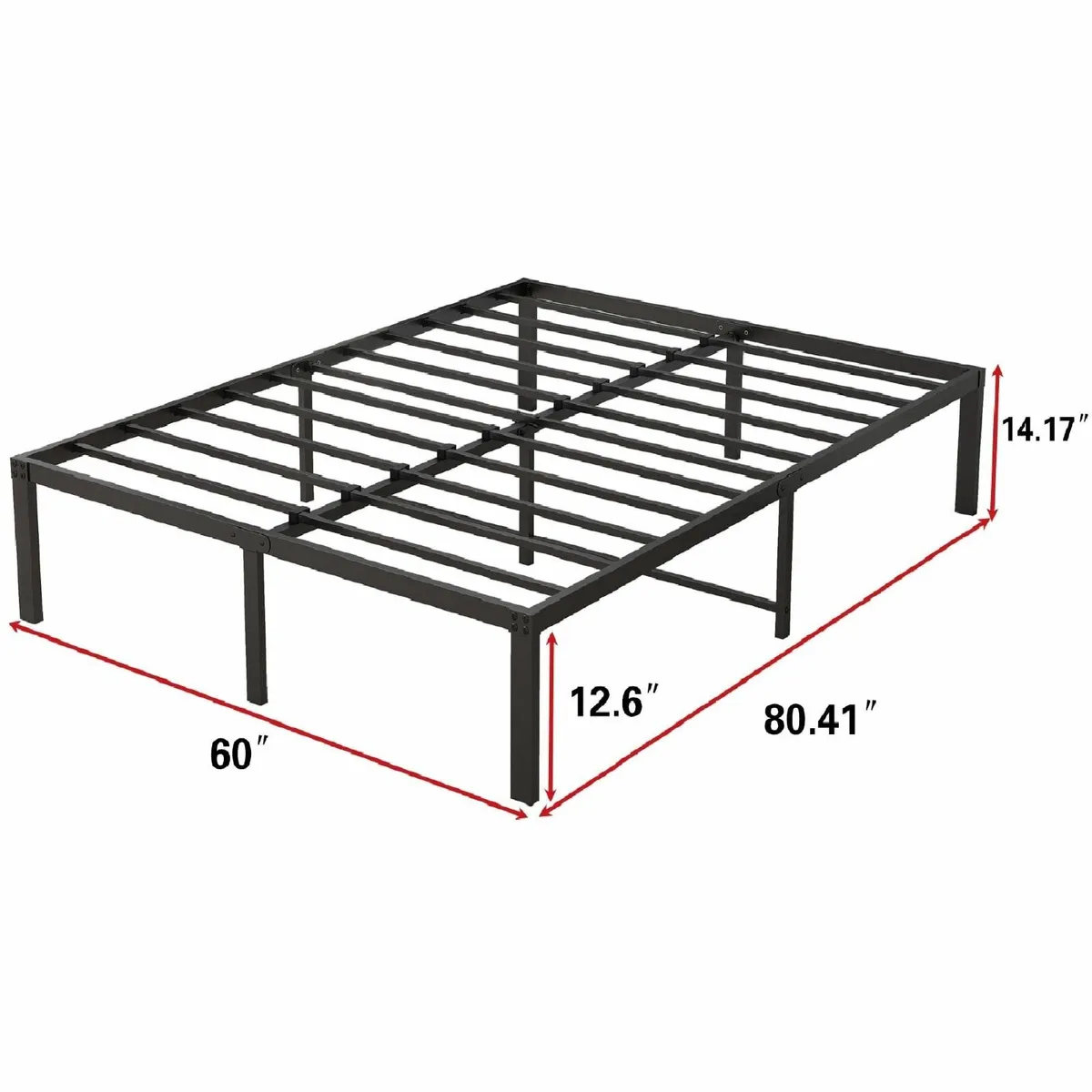 King Size Bed Frame 36cm High Metal Platform - Image 2