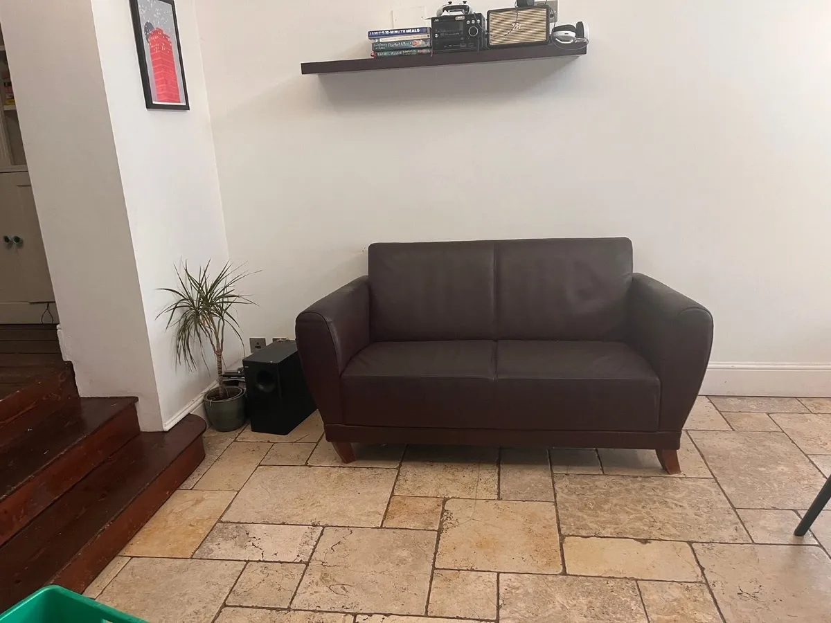 Leather 2 Seater Couch - Image 1