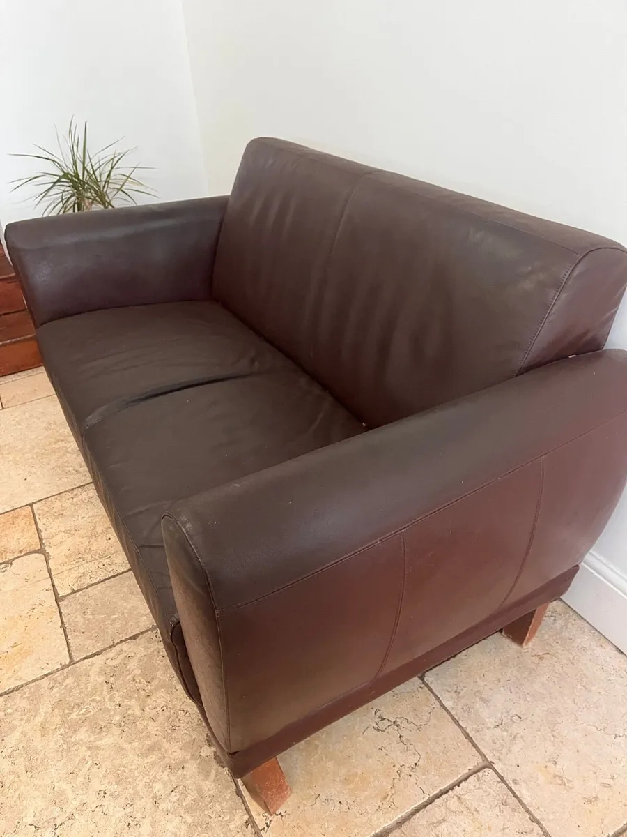 Leather 2 Seater Couch - Image 2