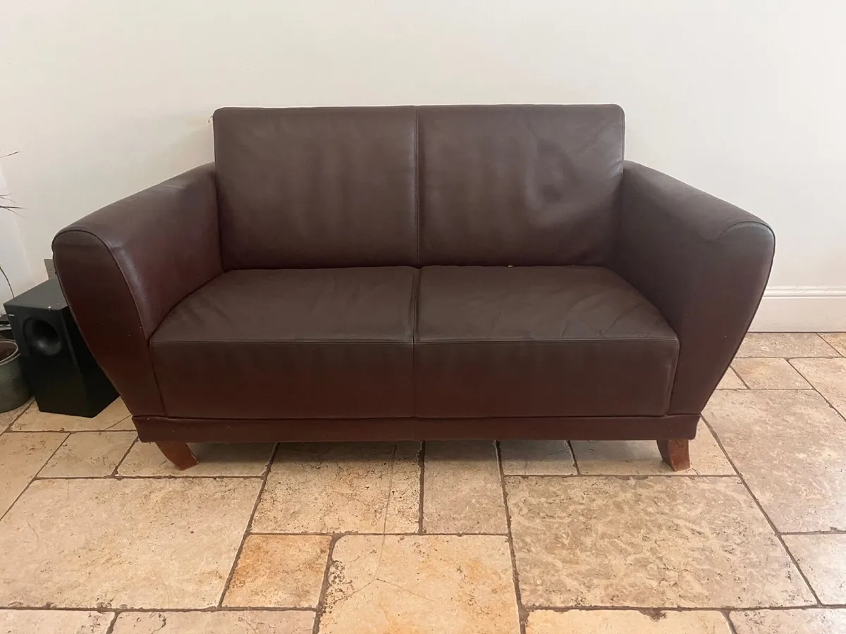 Leather 2 Seater Couch - Image 3