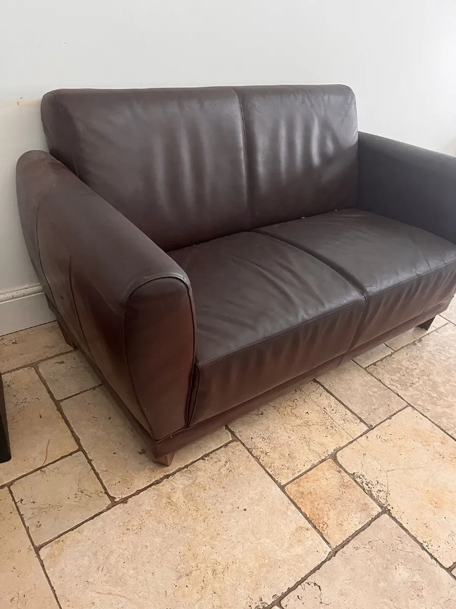 Leather 2 Seater Couch - Image 4