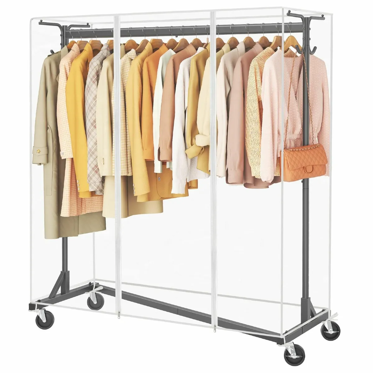 Z Clothes Rack with Cover Metal Heavy Duty - Image 1