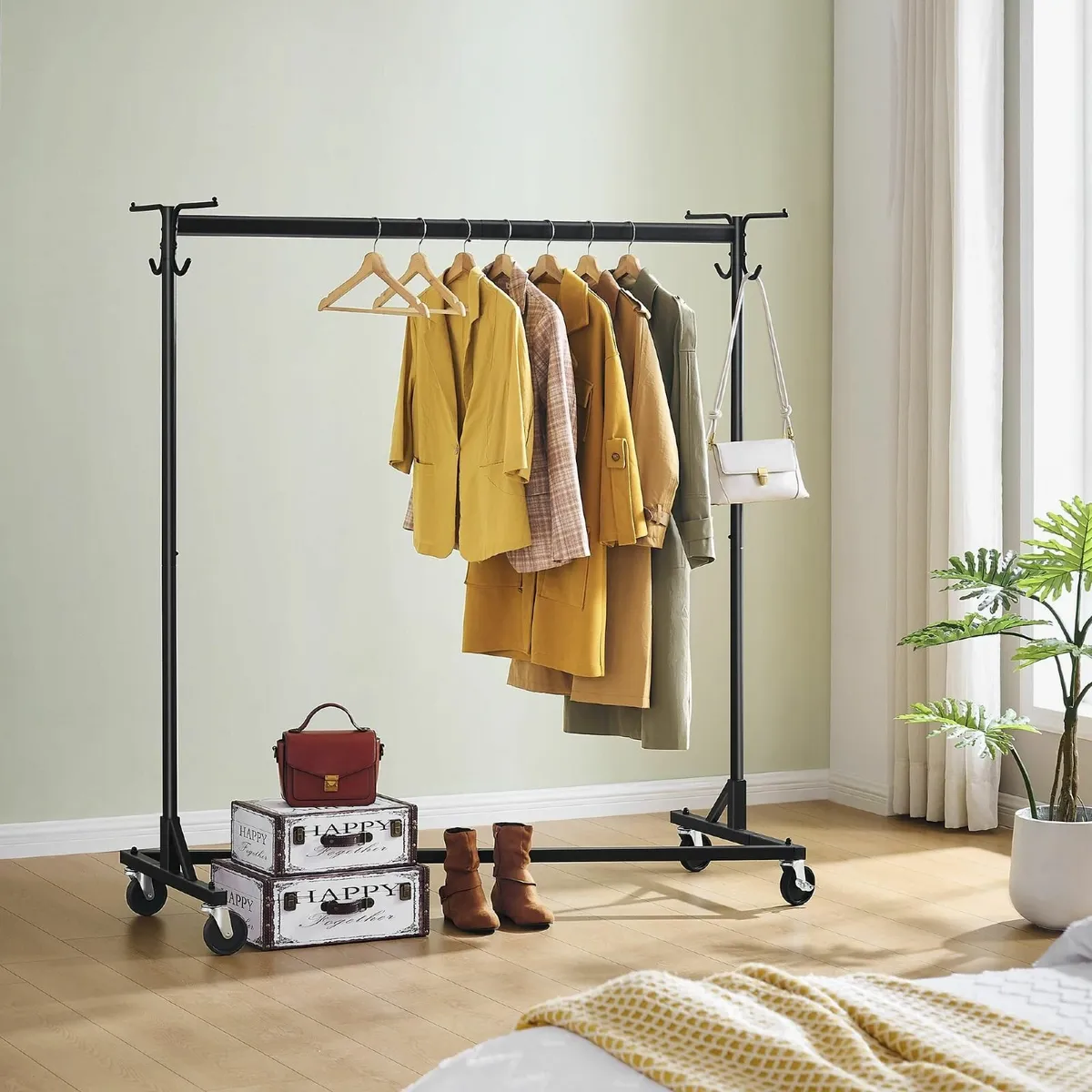 Z Clothes Rack with Cover Metal Heavy Duty - Image 2