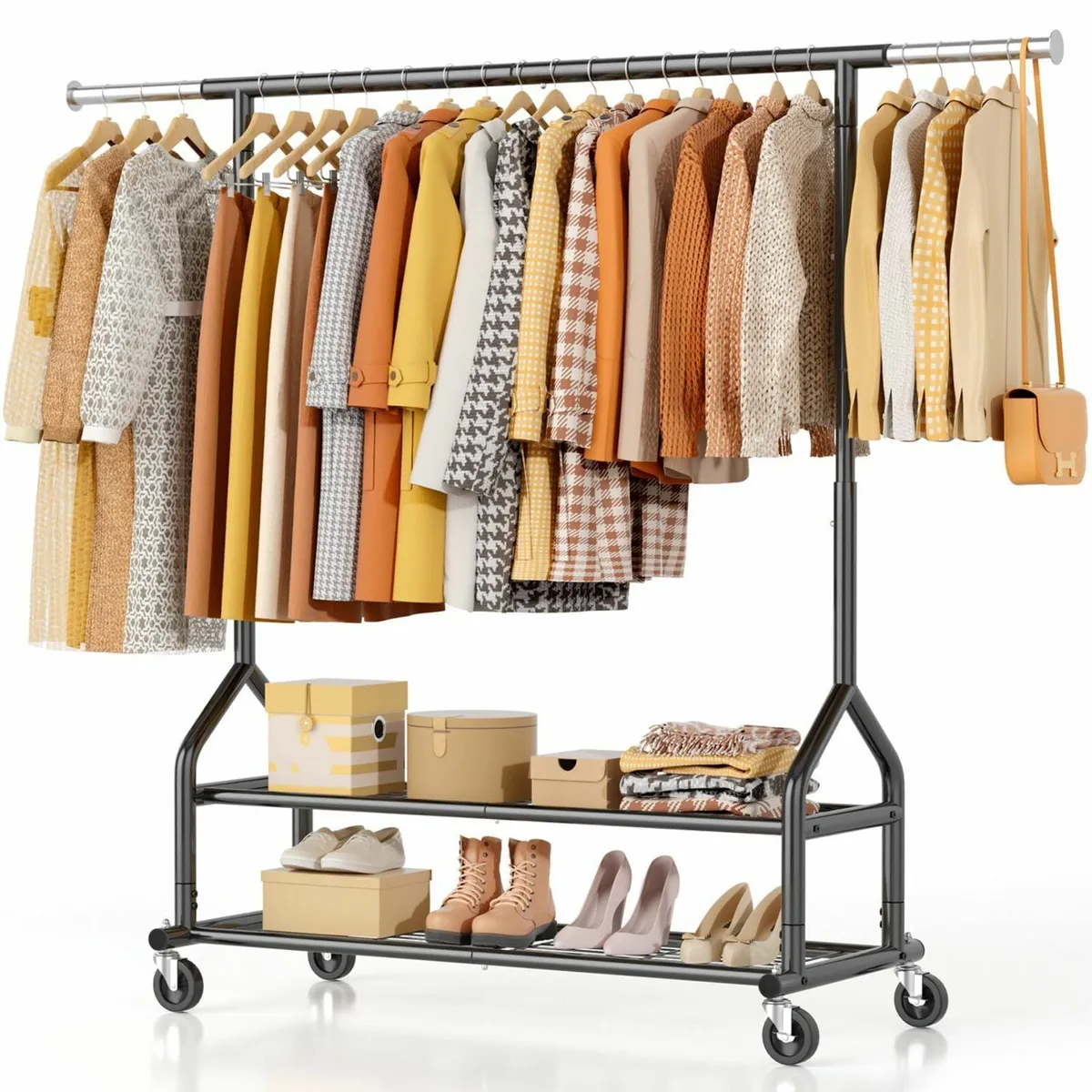 Heavy Duty Clothes Rail Clothing With Shelves - Image 1