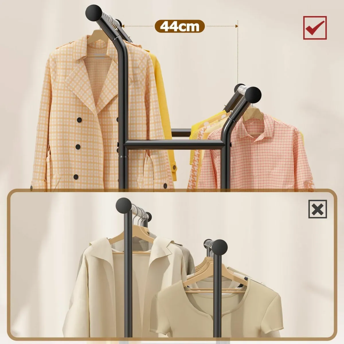 Double Clothes Rail Load 120 KG Heavy Duty on - Image 4