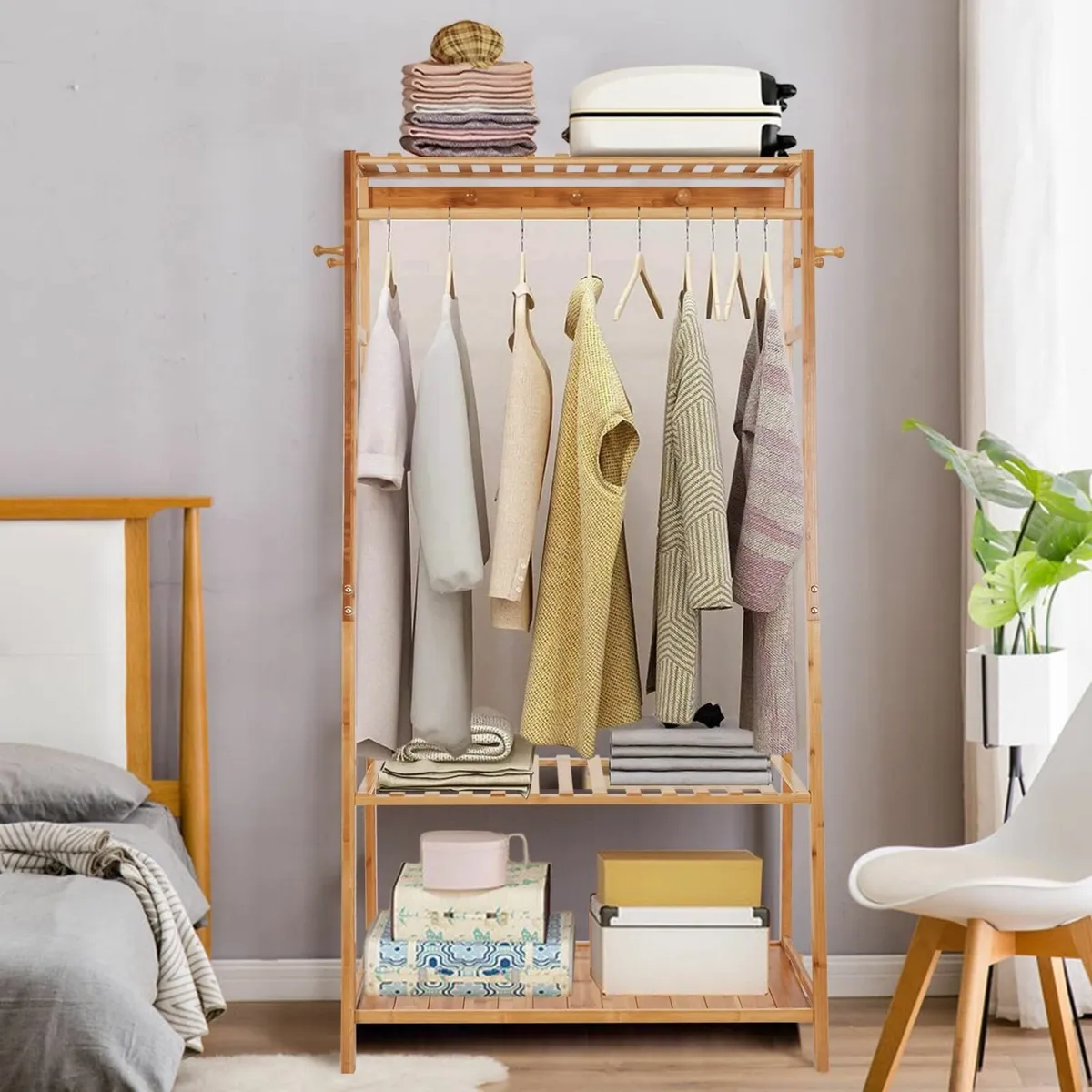 Bamboo Clothes Rail Rack: Free Standing Garment - Image 3