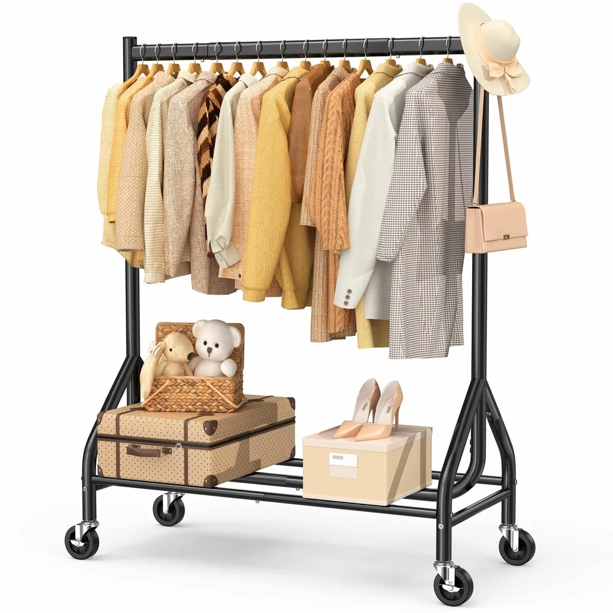 Heavy Duty Clothes Rail Load 180 KG Rolling - Image 1