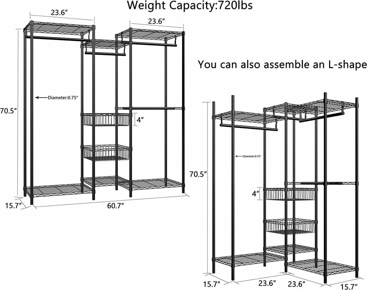 Clothes Rails Heavy Duty Clothing Rail Garment - Image 3