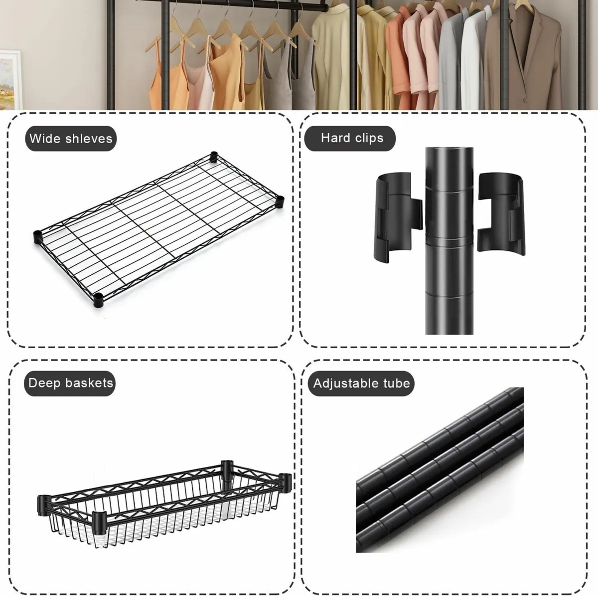 Clothes Rails Heavy Duty Clothing Rail Garment - Image 4