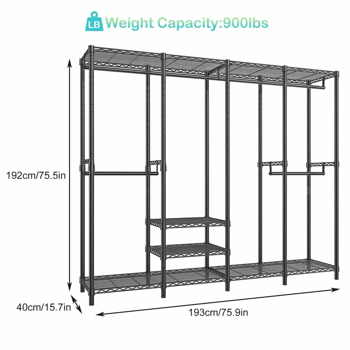 Clothes Rails Heavy Duty Clothing Rail Freestandin - Image 3