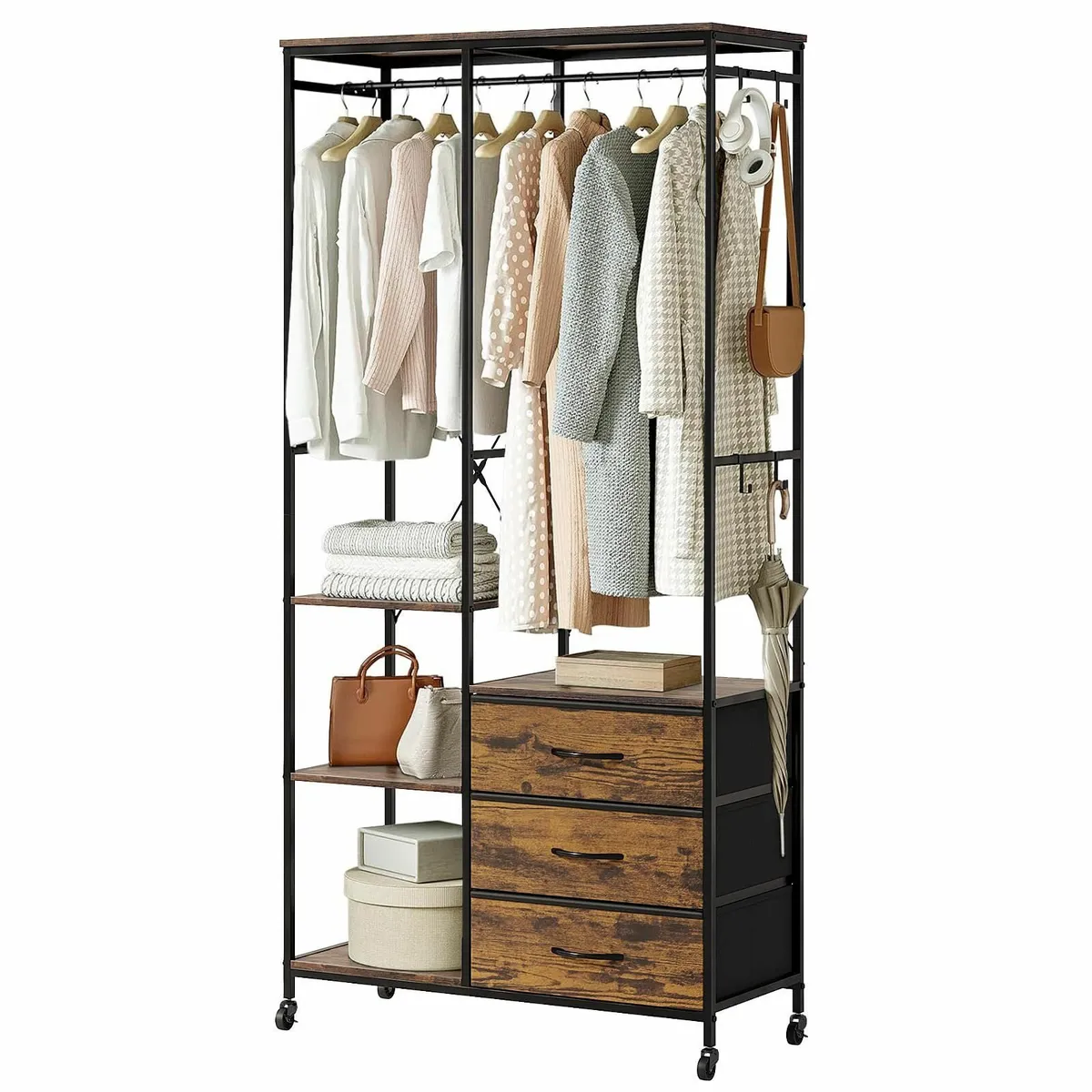 Clothes Rack Heavy Duty Rail Clothing for Bedroom - Image 1