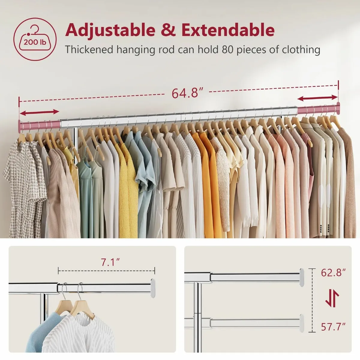 Clothing Rack Heavy Duty Clothes Load 350 LBS - Image 4