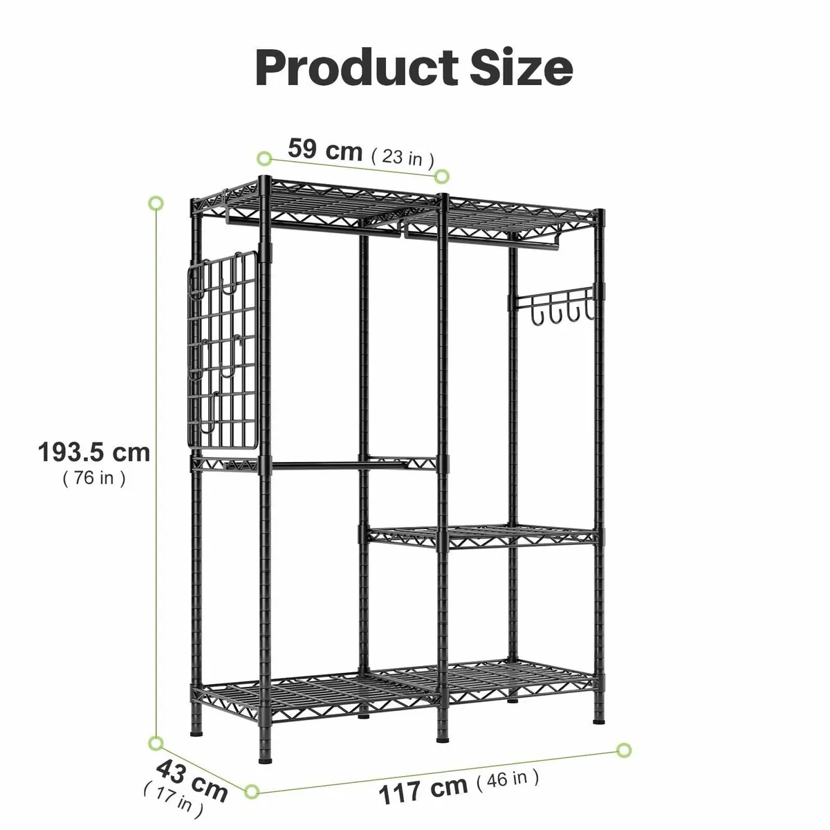 Open Wardrobe Closet Organizer - 117.5x43x193.5cm - Image 2