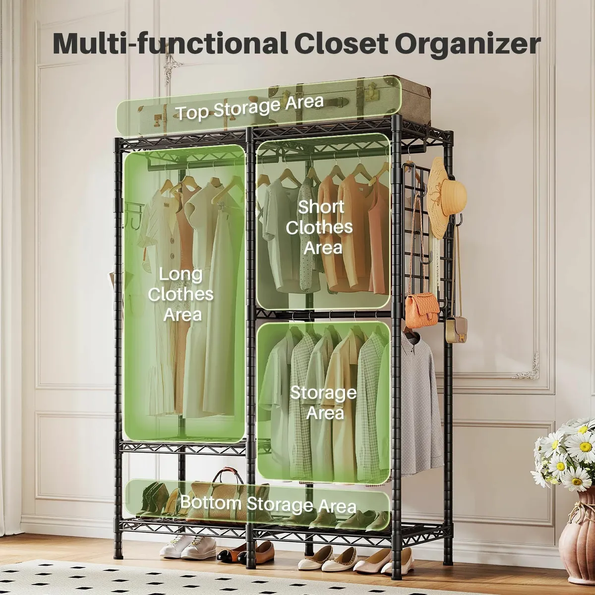 Open Wardrobe Closet Organizer - 117.5x43x193.5cm - Image 4