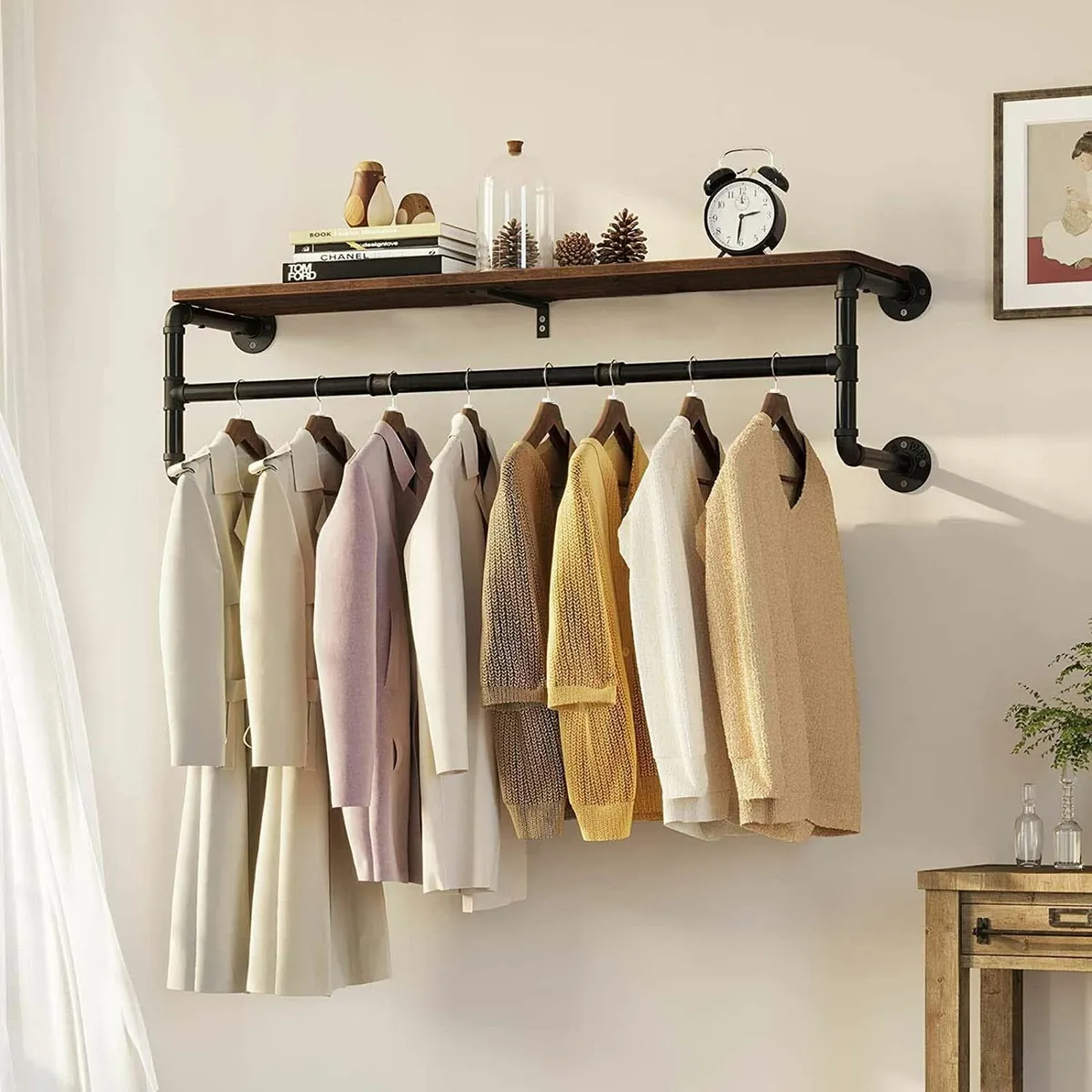 Wall Mounted Clothes Rail Industrial Pipe Hanging - Image 2