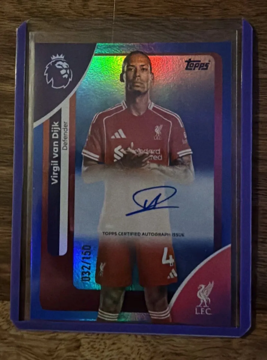 Virgil Van Dijk Topps PL Auto 2025/26 032/150 Live - Image 1