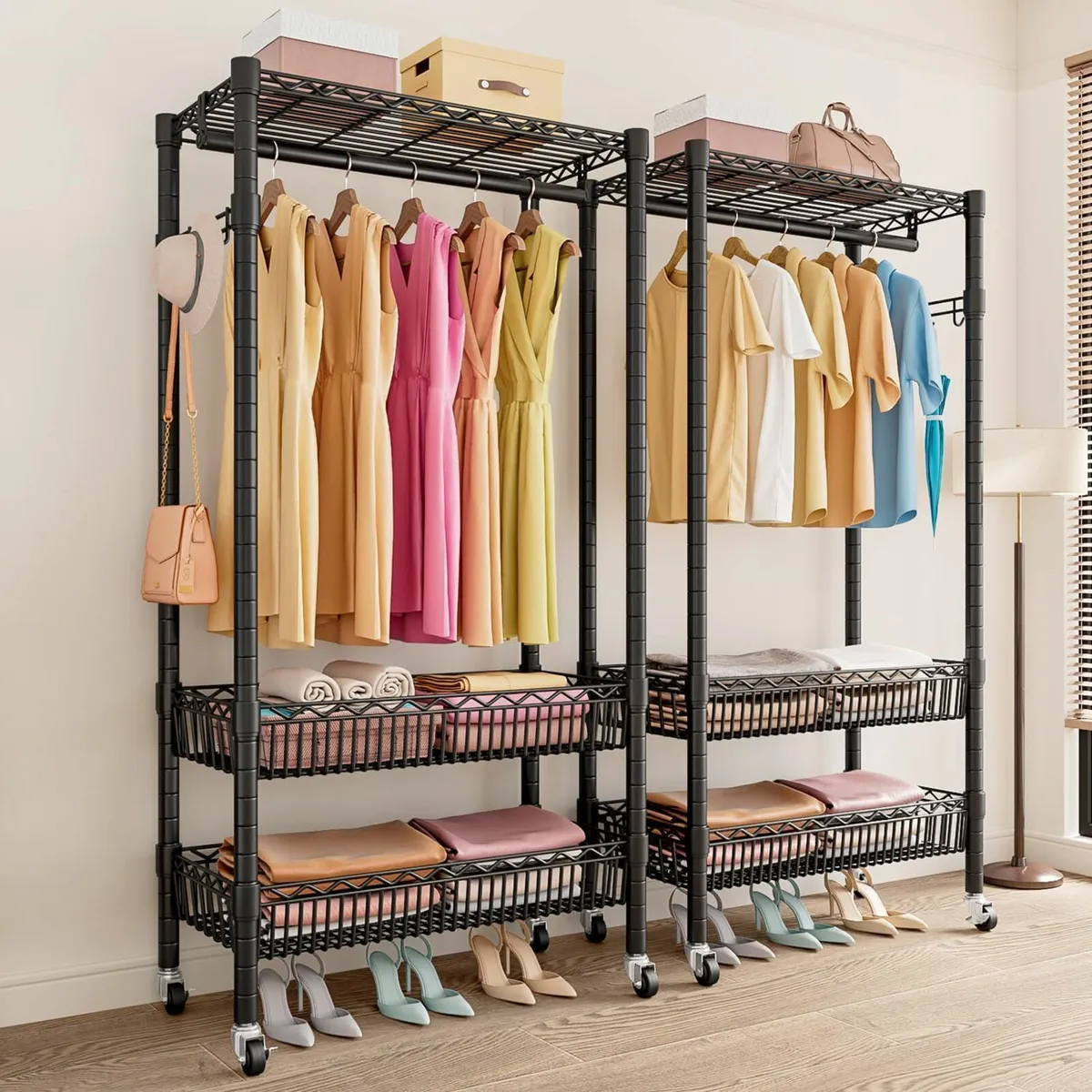 Clothes Rails with Wheels Heavy Duty Clothing - Image 2