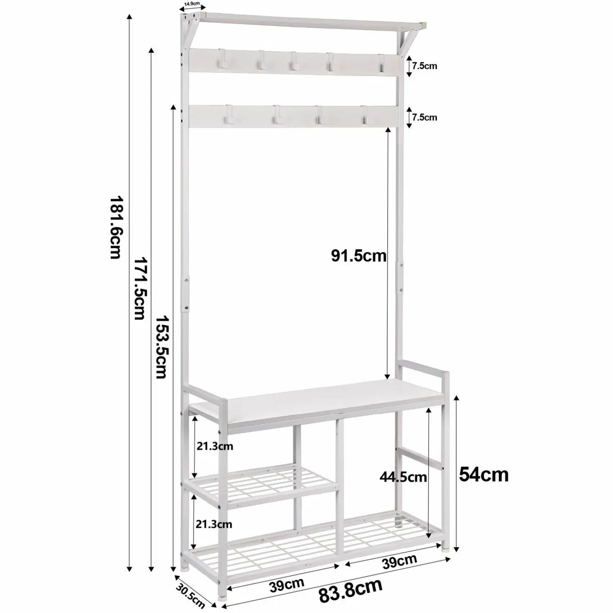 Hallway Coat Stand Industrial Rack free standing - Image 3