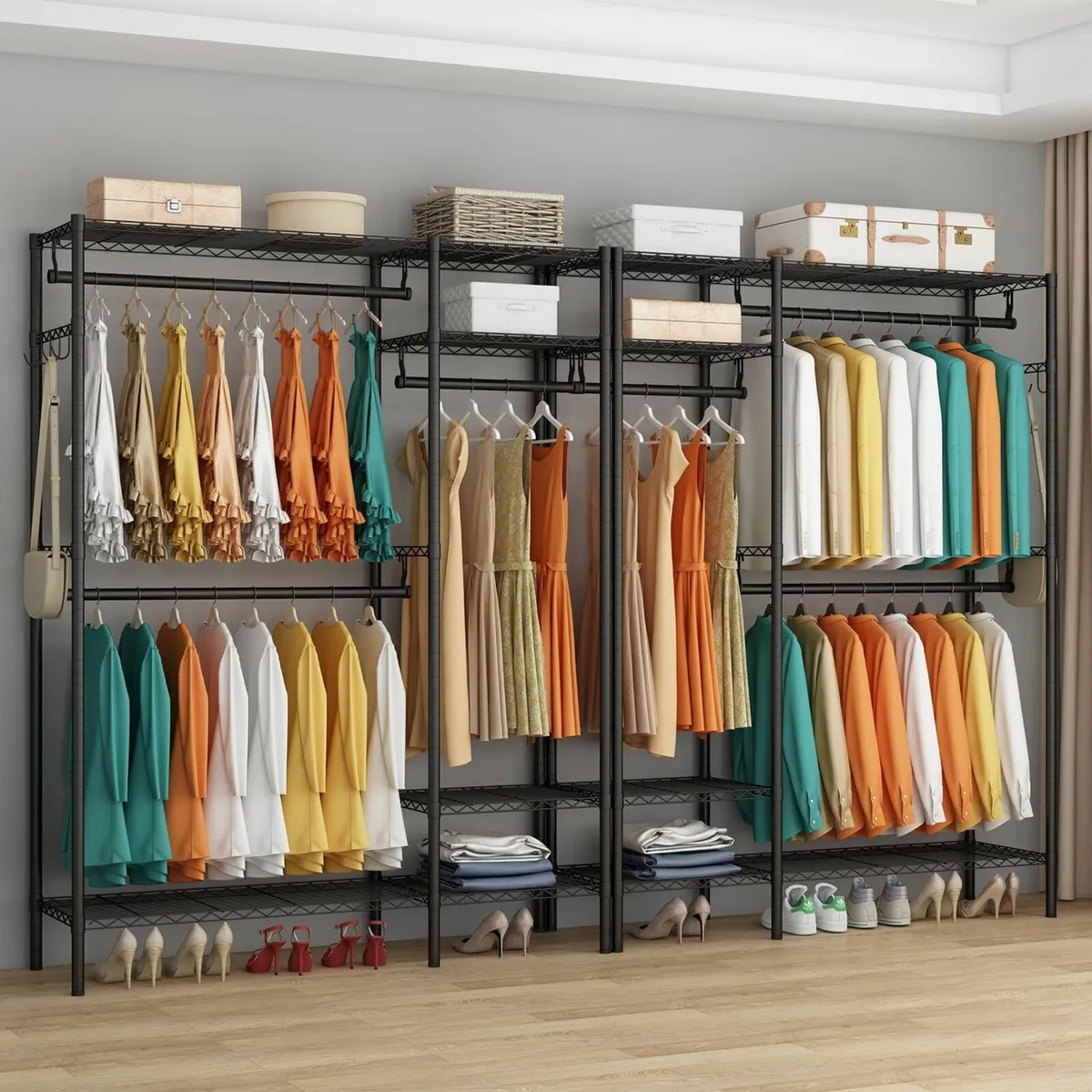 Heavy Duty Clothes Rail Rack Metal Garment with 3 - Image 2